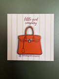 Fashion Purse Birkin Style Orange Needle Minder