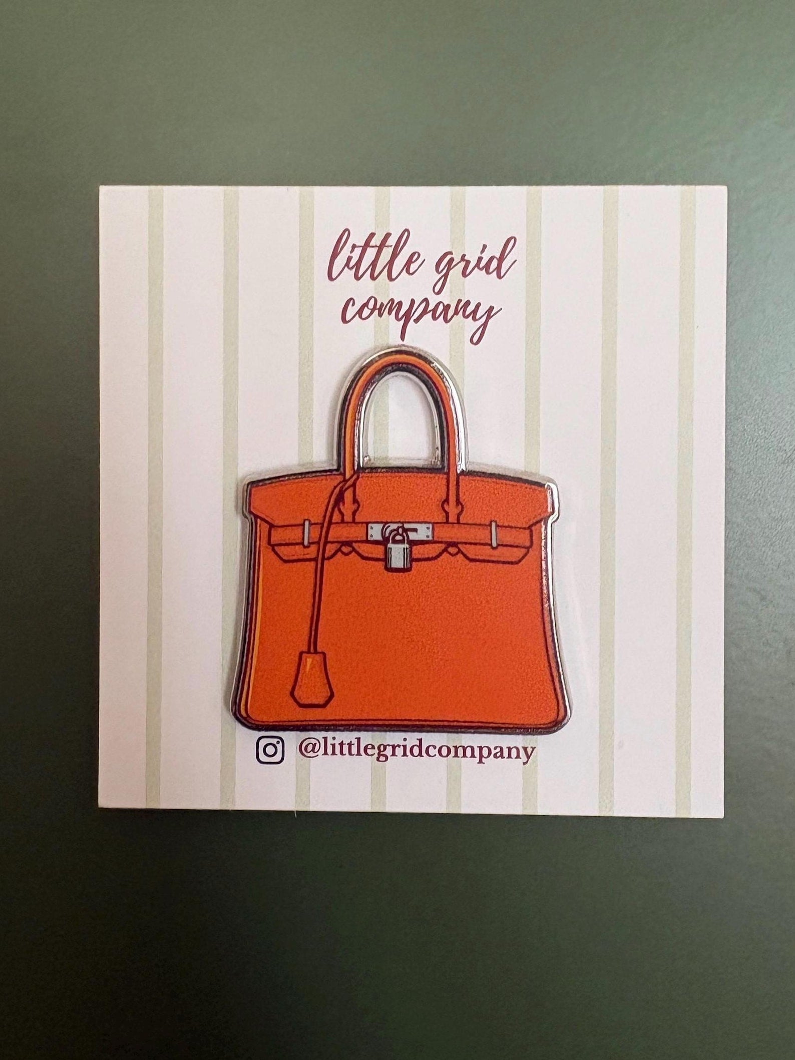 Fashion Purse Birkin Style Orange Needle Minder